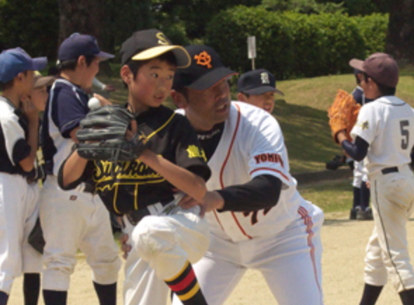 投手練習 香田コーチ
